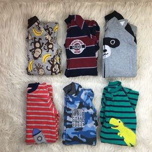 Toddler boy footie warm pajamas bundle lot